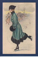 CPA Patinage Femme Woman Illustrateur Italien 3334-3 Circulée - Kunstschaatsen