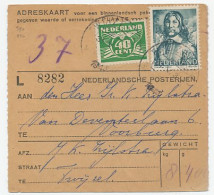 Em. Duif Adreskaart / Pakketkaart Binnenland Twijzel 1944 - Ohne Zuordnung