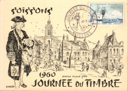 JOURNEE DU TIMBRE 1960 SOISSONS - Commemorative Postmarks