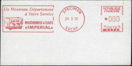 France 1972. Empreinte De Machine à Affranchir Secap Spécimen. Machines à Café Impérial, à Votre Service - Andere & Zonder Classificatie