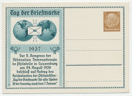 Postal Stationery Germany 1937 Philatelic Day - FIP - Globe - Geography