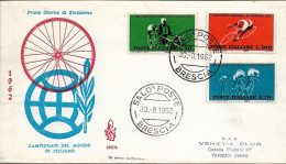 Fdc Venetia : MONDIALI DI CICLISMO 1962;  No Viaggiata; Annullo Poste Salò - FDC