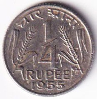 INDIA COIN LOT 286, 1/4 RUPEE 1955, CALCUTTA MINT, XF - Indien