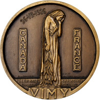 France, Médaille, Parc Mémorial Canadien De Vimy, 1936, Bronze, Possesse, SPL - Autres & Non Classés