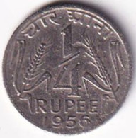 INDIA COIN LOT 287, 1/4 RUPEE 1956, CALCUTTA MINT, XF - Indien