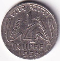 INDIA COIN LOT 287, 1/4 RUPEE 1956, CALCUTTA MINT, XF - Inde