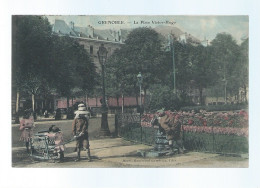 CPA - 38 - Grenoble - La Place Victor-Hugo - Colorisée - Belle Animation - Circulée En 1906 - Grenoble