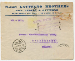 Crash Mail Cover Egypt - Netherlands 1937 Brindisi Italy - Accident D Avion - Nierinck 371205 E - Non Classés