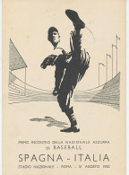 Card / Postmark Italy 1952 Baseball Italy - Spain - 1st International Game Italy - Andere & Zonder Classificatie