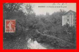 2 CPA (91) BRUNOY. L'Yerres En Aval Du Pont / Bords De L'Yerres, Barque. *6213 - Brunoy