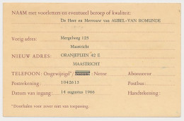 Verhuiskaart G. 33 Particulier Bedrukt Maastricht 1966 - Postal Stationery