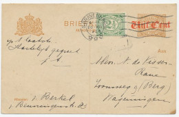 Briefkaart G. 108 I / Bijfrankering Den Haag - Wageningen 1924 - Ganzsachen