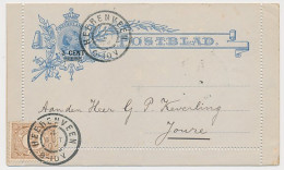 Postblad G. 8 Y / Bijfrankering Heerenveen - Joure 1904 - Postal Stationery