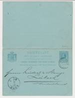 Briefkaart G. 28 Rotterdam - Lubeck Duitsland 1892 - Ganzsachen