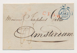 Parijs Frankrijk - Amsterdam 1836 -C.F.3.R Frankrijk Over Arnhem - ...-1852 Prephilately