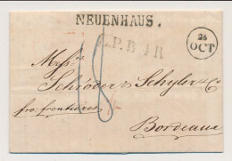 Neuenhaus Duitsland - Via Nederland - Frankrijk 1828 - L.P.B.4.R - ...-1852 Vorläufer