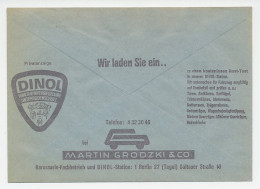 Postal Cheque Cover Germany ( 1974 ) Car - Gararge - Car Inspection - Voitures
