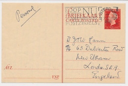 Briefkaart G. 295 B Amsterdam - GB / UK 1949 - Ganzsachen