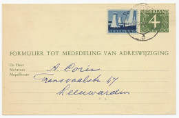 Verhuiskaart G. 26 / Bijfrankering Joure - Leeuwarden 1965 - Ganzsachen