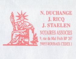 Meter Cover France 2003 Lady Liberty - Notary - Skulpturen