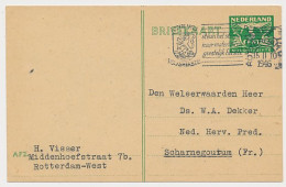 Briefkaart G. 277 B Rotterdam - Scharnegoutum 1946 - Postal Stationery
