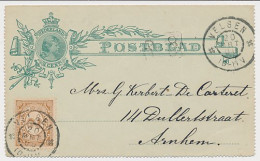 Postblad G. 3 Y / Bijfrankering Velsen - Arnhem 1900 - Postal Stationery