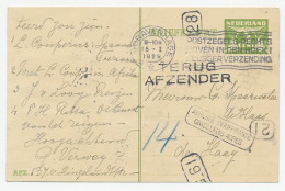 Locaal Te Den Haag 1929 - Onvolledig Adres - Terug Afzender - Ohne Zuordnung
