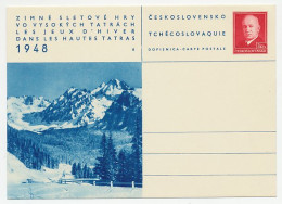 Postal Stationery Czechoslovakia 1948 Mountains - Winter Games - Other & Unclassified