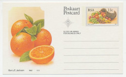 Postal Stationery Republic Of South Africa 1982 Orange - Frutas