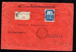 SOMALIA ITALIANA, BUSTA 1936, SASS. 223, ROCCA LITTORIO X FIRENZE - MOLTO RARO - Somalie