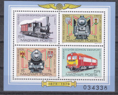 Ungarn 1979 - Mi.Nr. Block 139 A - Postfrisch MNH - Eisenbahnen Railways - Trenes