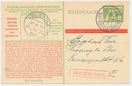 Spoorwegbriefkaart G. NS228 V - Locaal Te Amsterdam 1937 - Material Postal
