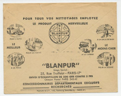 Postal Cheque Cover France ( 1936 ) Cleaning Product - Blanpur - Car - Kitchen - Farm - Bathroom  - Unclassified