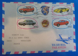 LETTRE   -  ITALIE  -  SUPERBE TIMBRE VOITURE - Airmail