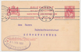 Briefkaart G. 77 Z-1 V-krt. Rotterdam - Duitsland 1911 - Postwaardestukken