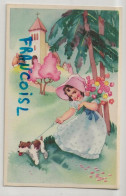 Petite Fille, Chiot, Fleurs, église. Coloprint Spécial 2089/1 - Other & Unclassified