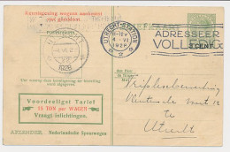 Spoorwegbriefkaart G. PNS216 C - Locaal Te Utrecht 1928 - Postwaardestukken