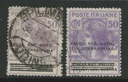 ● ITALIA REGNO 1924 ֍ N. 74 Usati AUTENTICI ● Cat. 160 € ● Varietà Colore ● ENTI PARASTATALI ● Lotto N. 1760 ● - Portofreiheit