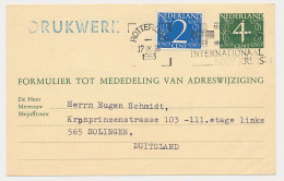 Verhuiskaart G. 26 Rotterdam - Duitsland 1963 - Buitenland - Entiers Postaux