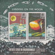 Aden - Qu'AITI State Block 9a (complete Issue) Unmounted Mint / Never Hinged 1967 Lunar-space Research - Emiratos Árabes Unidos