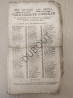 Ieper/Breda/Lokeren - Marktlied - Druk Ieper Sauvage-Ramoen ±1830? (V3146) - Historical Documents