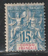 CONGO - N°17 * (1892) 15c Bleu - Nuevos