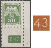 025a/ Pof. SL 15, Corner Stamp, Plate Number 2-43, Type 2, Var. 1 - Neufs