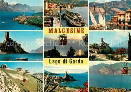 73757667 Malcesine Lago Di Garda Fahrgastschiff Hafen Schloss Seilbahn Malcesine - Sonstige & Ohne Zuordnung