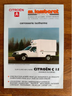 Catalogue - Brochure Citroën C15 Isotherme Par Lamberet - Publicités