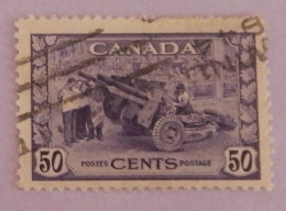 CANADA YT 217 OBLITERE "PIECE D ARTILLERIE" ANNÉES 1943/1946 - Gebraucht