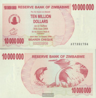 Zimbabwe Pick-number: 55a Uncirculated 2008 10 Million. Dollars - Simbabwe