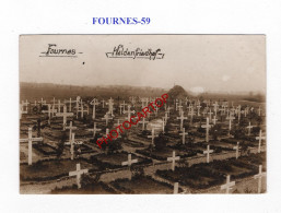 FOURNES-59-Tombes-Cimetiere-CARTE PHOTO Allemande-GUERRE 14-18-1 WK-MILITARIA- - Cimetières Militaires