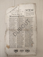 Ieper/Maastricht  - Marktlied - Beleg Van Maastricht - Druk Sauvage-Ramoen, Ieper - 1830? (V3142) - Historische Documenten