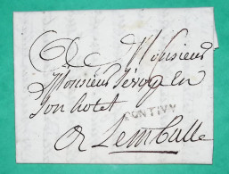 MARQUE PONTIVY MORBIHAN POUR LAMBALLE COTES DU NORD PERIODE REVOLUTIONNAIRE LN N°2A 1789 LETTRE COVER FRANCE - 1701-1800: Precursori XVIII